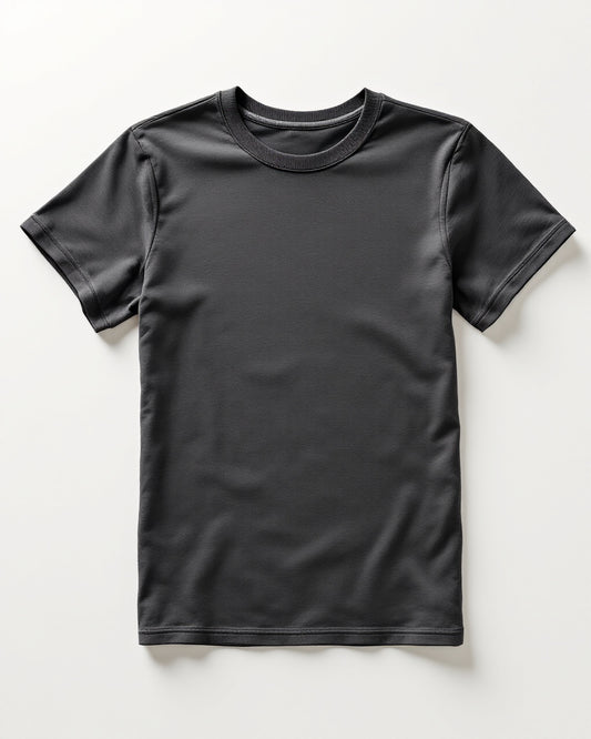 T-shirt sculptant gris anthracite, à plat