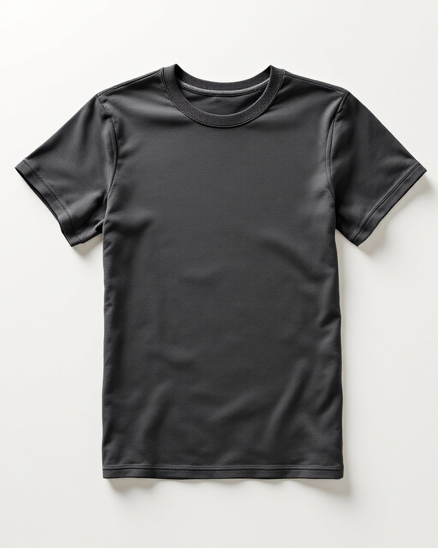 T-shirt sculptant gris anthracite, à plat